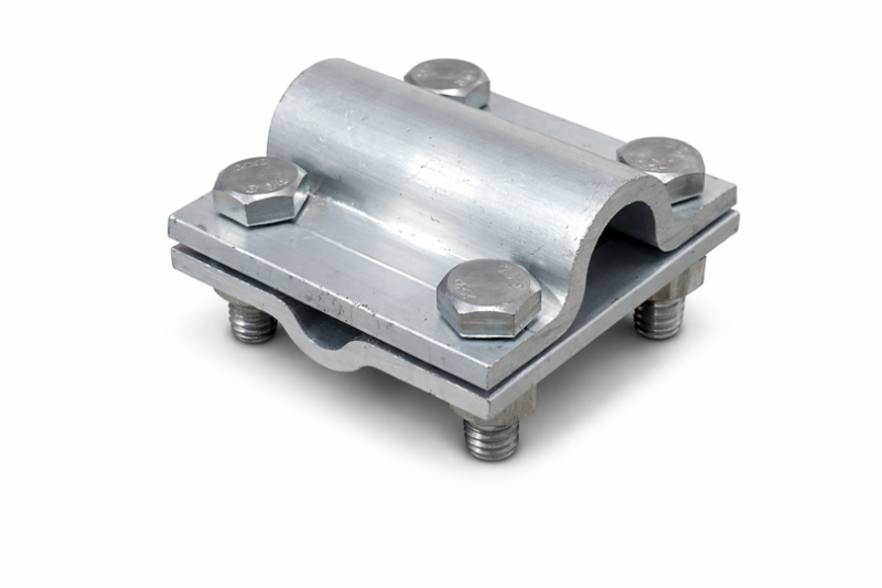 CONECTOR EN CRUZ PARA UNION DE PUNTA CAPTADORA Y ALAMBRON ALUMINIO 4 TORNILLOS RD 8-10 X RD 16
