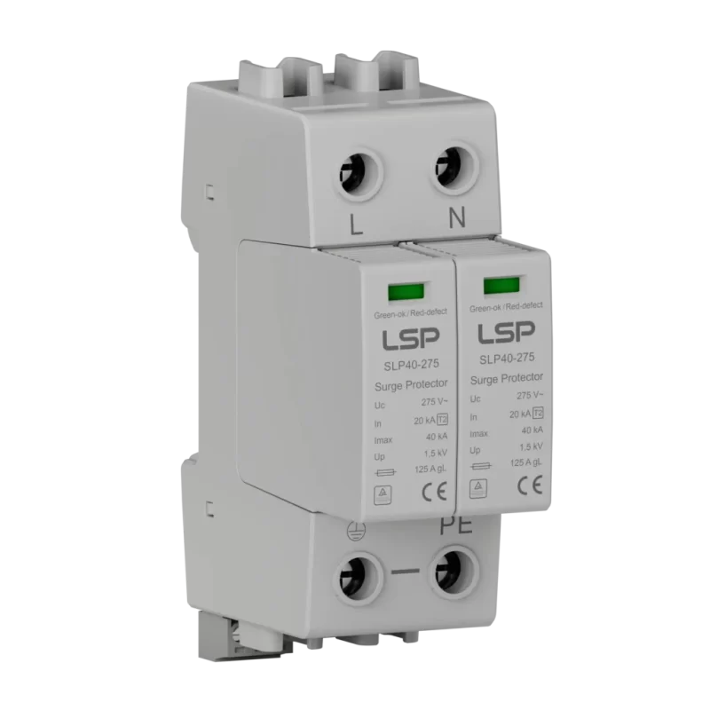 DPS ELECTRICO 2 POLOS CLASE 2 (L+N+T) (2L+T) (L-N 120 V) (L-L 220 V) (Dispositivo de Protección contra Sobretensiones transitorias)