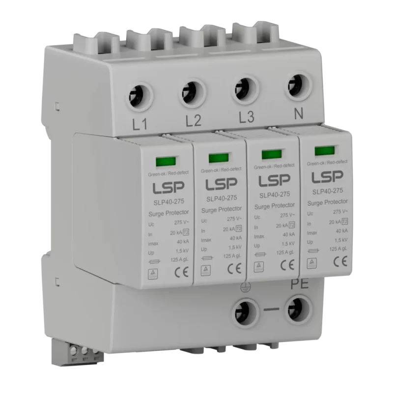 DPS ELECTRICO TRIFASICO CLASE 2 (3L+N+T) (L-N 120 V) (L-L 220 V) (Dispositivo de Protección contra Sobretensiones transitorias)
